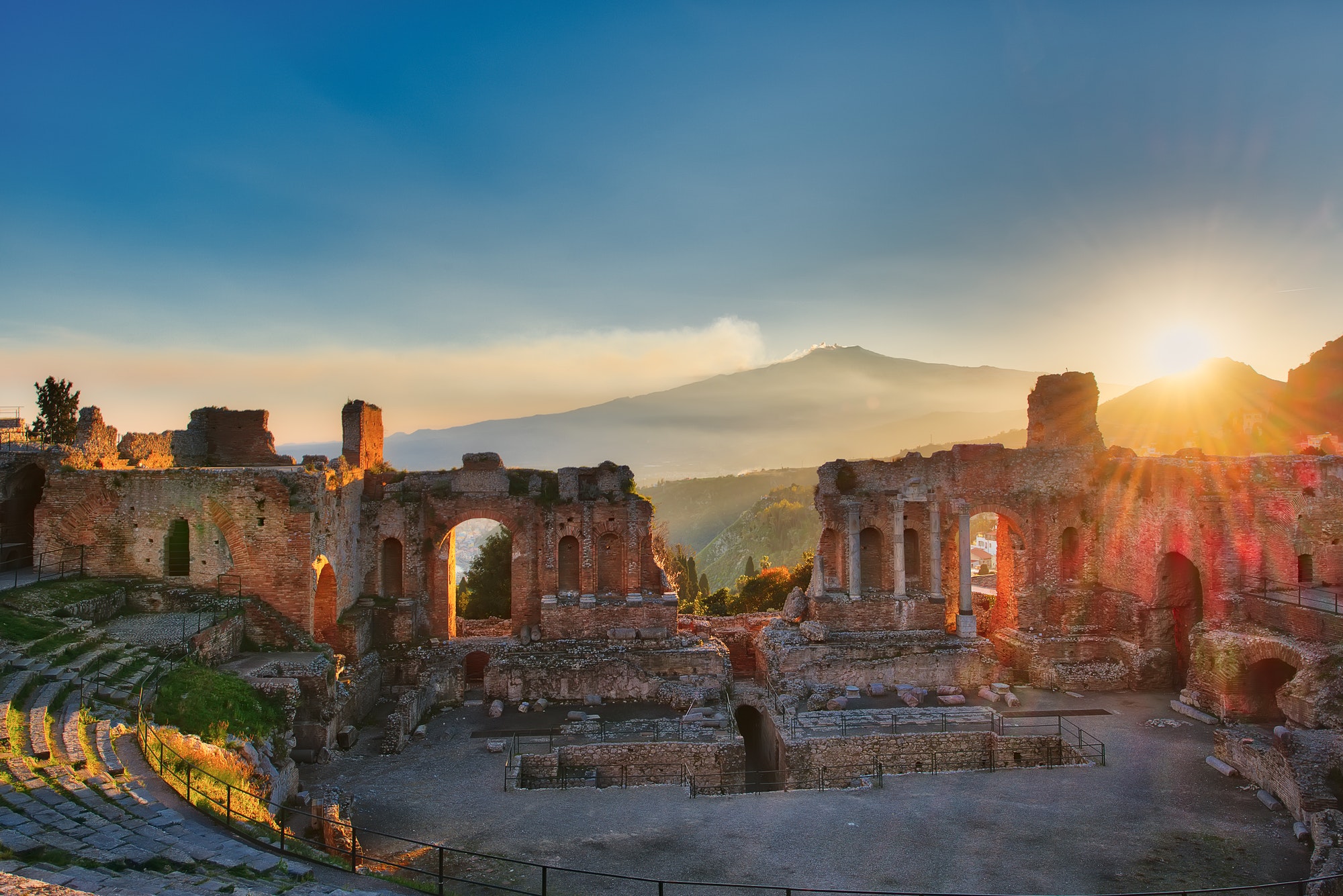 Particular of Ancient theatre of Taormina