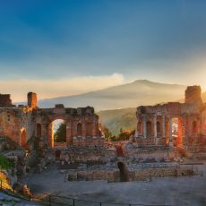 Particular of Ancient theatre of Taormina